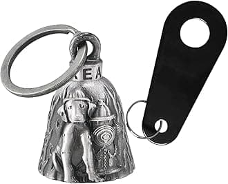 Dream Apparel Motorcycle Bell Guardian Angel Drive Away Gremlin, Biker Bell for Men Women Rider Riding, Good Luck Gift, Dog and Fire Dept, One Size
