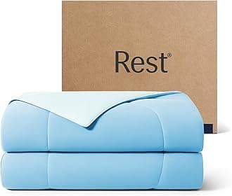 REST® Evercool® Cooling Comforter, King/Cali King, Blanket for Hot Sleepers, All Season Bedding to Keep Cool for Night Sweats, Breathable Lightweight Duvet, 106x90 Inches, Aqua Blue
