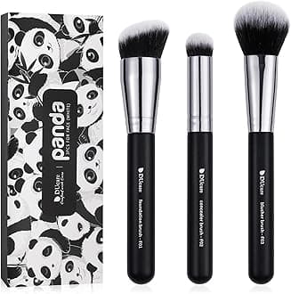 (black) - Makeup Kabuki Brushes 3Pcs Foundation Brush & Concealer Brush & Blusher Brush Face Blush Bronzer Travel Buffing Stippling Contour Liquid Blending Makeup brush set Black