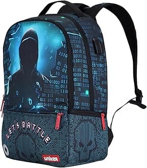 Laptop Backpack with USB Port,Graffiti Backpack for Work,Space School Backpack,Designer Laptop Backpack for 15.6 Inch, Hacker Man,