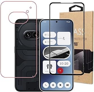 9H hardness front & back tempered glass (Black) and back screen guard for Nothing Phone 2A.