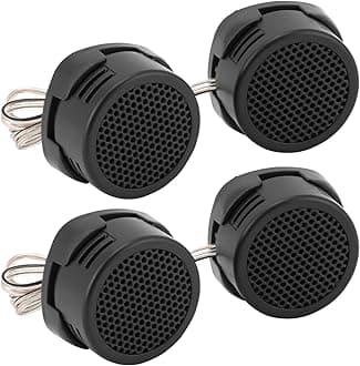 QWORK 2 Pairs High-Power Neodymium Silk Dome Tweeter Set - 500W, 4 Ohm, Super High Frequency,-for Mini Car Audio Systems