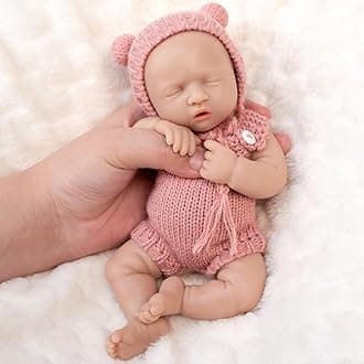 8 inch Mini Silicone Baby Dolls Cute Realistic Newborn Preemie Miniature Babies for Kid Birthday Gifts - Girl