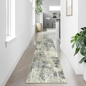 Lahome Modern Abstract Runner Rug - 2x8 Grey Hallway Long Bathroom Rugs with Rubber Backing, Kitchen Carpet Non Skid Indoor Floor Runners for Entryway Laundry Living Bedroom 2' x 8'