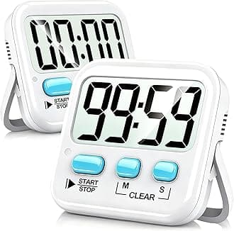 Antonki 2 Pack Digital Timer for Kids, Magnetic Countdown Kitchen Timers for Cooking, Egg, Classroom, Teacher, Exercise, Study, Oven - Battery Included