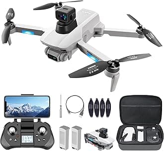 GPS Drones with Camera for Adults 4K with Brushless Motor and Follow Me Mode,Long Flight Time and Distance,5G FPV Transmission and Auto Return, Foldable RC Quadcopter for Beginner and Kids,Under249g