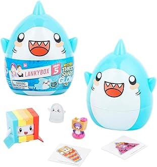 LankyBox Mystery Thicc Shark Glow Pack Mystery Thicc Shark Glow Pack with 5 Exciting Toys to Discover Inside, Officially Licensed Merch