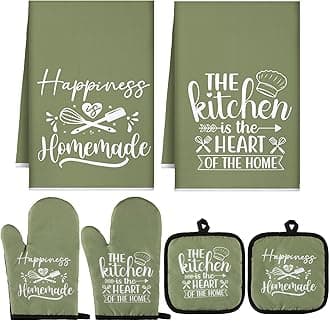 Kitchen Towels Pot Holders Oven Mitts Set