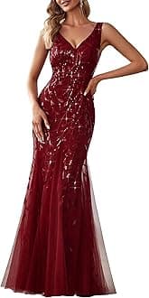 Ever-Pretty Women's Double V-Neck Sleeveless Mermaid Dress Evening Maxi Dress 7886