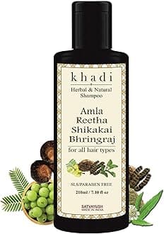 Khadi Amla Reetha Shikakai Bhringraj SLS-Paraben free Ayurvedic Shampoo Anti Dandruff -210 ml