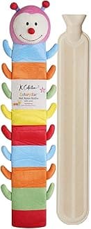 Extra Long Hot Water Bottle – Super Soft Novelty Plush Cover – Natural Rubber 2L Capacity – 72cm Long – Perfect for Pain Relief on Aches or Injuries (Caterpillar)