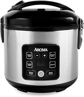 AROMA® CoreCoat™ Digital Rice Cooker & Steamer for Brown Rice with Nonstick Ceramic Coating (8 Cups Cooked, 4 Cups Uncooked)