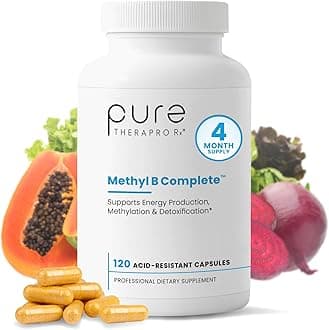 Methyl B Complete - 120 Vegetable Capsules | Optimal Methylation Support Supplement with Quatrefolic 5-MTHF (Active folate), Methylcobalamin (Active B12), B2, B6, and TMG | Pharmaceutical Grade