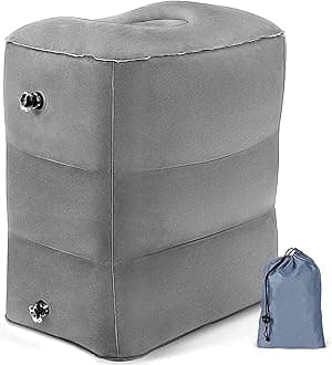 THMINSTHMINS Inflatable Foot Rest Pillow for Travel,Travel Accessories, Adults Airplane Travel Pillow-Adjustable Height Cushions,for Kids to Sleep While Traveling,Suitable for Office, Home and Any Travel…