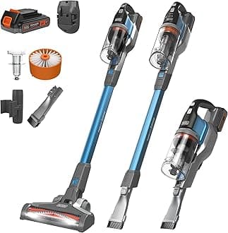 Cordless Vacuum, Powerseries Extreme, Stick Vacuum Cordless Rechargeable, Interchangeable Floorhead with Crevice Attachment, 3 Speed Control, Lightweight, Blue (BSV2020G)
