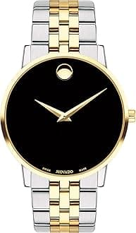 Movado Men's Museum 40mm Two Tone Steel Bracelet Quartz Analog Watch 0607200