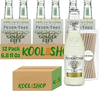 Fever-TreeGinger Beer Light Premium Cocktail Mixer 6.8 fl oz Glass Bottles 12 Pack
