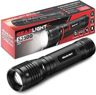 LED Flashlight High Lumens, Tactical Flashlight Battery Powered (Batteries Not Included), Bright Handheld Flashlight for Camping, Hunting, Home, Security, Hiking, Walking at Night & Emergency Use