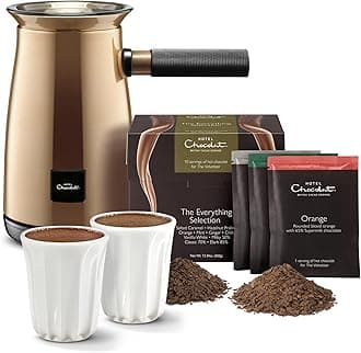 Velvetiser - In-Home Hot Chocolate Machine - Barista-Grade Hot Chocolate Maker - Copper Edition - Complete Starter Kit - 2 Ceramic Podcups & 10 Single-Serve Sachets