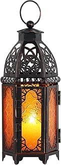 DECORKEY Moroccan Lanterns Decorative Indoor & Outdoor, 11’’ Medium Size Vint...