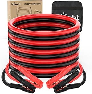 Nilight - Car Battery Jumper Cables 1 Gauge 30 Feet Heavy Duty 900A CCA Booster Cable with Carry Bag Emergency Kit for Truck RV Van SUV