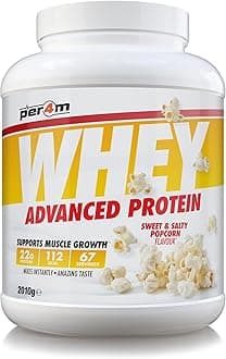 Whey Protein Powder | High Protein Shake for Muscle Growth & Recovery | Low Sugar Gym Supplement | Sports Nutrition Drink + Amino Acids (2010g, Sweet & Salty Popcorn)