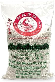 Authentic Thai Small Tapioca Boba Pearls (Sago Balls) from Cassava - Perfect for Bubble Tea, Pudding, Desserts - Gluten-Free, Vegan-Friendly & Flavor-Absorbent - Versatile for Soups and Sauces, Best for Bubble Boba Milk Tea, Tapioca Pudding, Desserts, Soup or Sauce Thickening