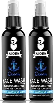 Ocean Face Wash for Men (2 x 100ml) – Anti-Acne/Pimple, Oil Control & Skin Brightening Cleanser – with Niacinamide, Menthol & Licorice Extracts – For All Skin Types