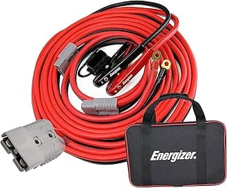 Jumper Cables, 30 feet, 1 Gauge, 800A, Booster Battery Cables with Permanent Installation kit and Quick Connect Plug for SUV and Trucks with up to 8-Liter Gasoline and 6-Liter Diesel Engines