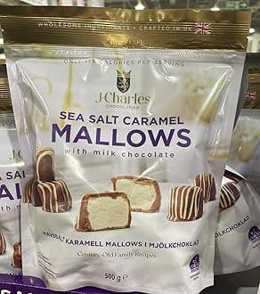 j.charles sea salt caramels mallows with white chocolate 500g