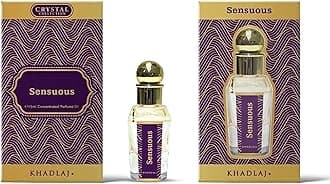 Khadlaj Perfume Oil 15ml - Premium Non-Alcoholic Long-Lasting Fragrance for Women & Men - Unisex Arabian Oud Attar Sweet Floral Musky Woody Notes - 8 Luxurious Variants 1x6 Pc (Sensuos (15ML))