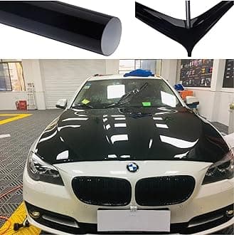 CREON Black PPF Car Wrap Sheet Roll Sticker Decal Waterproof Car Stickers Decals Motorcycle (1 FEET by 4 FEET, Black PPF WRAP)