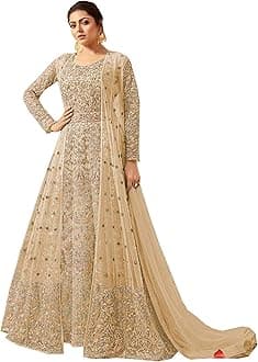 Delisa Indian/Pakistani Bollywood Party Wear Long Anarkali Gown for Womens LT New (Yellow, X-SMALL-36)