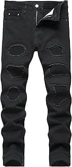 JUNBAOSS mens Ripped Jeans Men Casual Pants