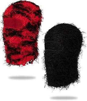 Distressed Balaclava Ski Mask for Men/Women Knitted Full Face Ski Mask Windproof Neck Warmer