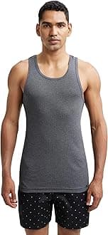 9922 Men's Super Combed Cotton Rib Slim Fit Racer Back Styling Round Neck Gym Vest
