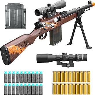 Bsyzyani Shell ejecting Kids with Foam Fake Shotgun Soft Bullet Toy Gun and for Realistic Dart Blaster Shooting Games Boys Birthday for Age8 9 10 12+ Year Old Kid Gift with Scope Sniper Rifle