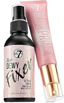 The Fixer Glow Set - Makeup Primer & Setting Spray Duo for Radiant, Dewy Finish - Golden Sheer Coverage, Lightweight & Non-Sticky