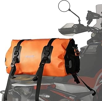 Rhinowalk Waterproof Duffle Dry Bag 20L Bike Bag Motorcycle Tail Bag Motor Travel Luggage for Camping, Boating, Cycling, Motorcycle-Orange