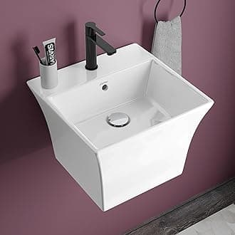 Plantex Ceramic Washbasin with 10 Years Glaze Warranty by Plantex/Half Pedestal Wash Basin for Bathroom/Wall Hung Basin for Home/Office/Hotels (Proton - White, 16 x15 x11 Inch)