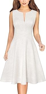 VFSHOW Womens Elegant Front Zipper Slim Work Business Office Party Cocktail Skater A-Line Dress