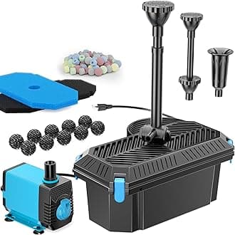 Antfraer Pond Filter with Pump Kits, Pond Filters for Outdoor Ponds Built In 660GPH Pond Pump, Pond Filter Box Suitable for Garden, Fountain, Pond, Animal Sink, Waterfall, Aquarium-Corded Electric