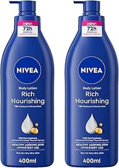 Body Lotion for Dry to Very Dry Skin, Rich Nourishing with Pure Hyaluron, 72H Intense Moisture, 2x400ml