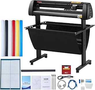 VEVOR Vinyl Cutter 34 Inch Bundle, Vinyl Cutter Machine Manual Vinyl Plotter Cutter with Signmaster Software for Design and Cut, with Supplies and Tools