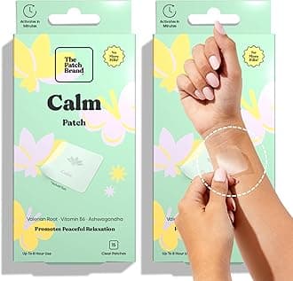 The Patch Brand Stress Relief Patches | Supports Calm with B6 and Ashwagandha | All Natural Vitamins & Mineral Patch Plant Based and Cruelty Free Water Resistant Patches That Last All Day