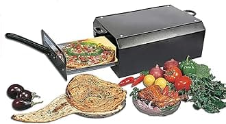 GLOWLIGHT UNIVERSAL Electric Tandoor tandoori pizza,burgar and smart bake (Big Size) with Food Warming Top & 1Pc Magic Cloth + Recipe Book, Black