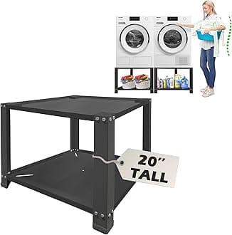 Royxen Laundry Pedestal 28" Wide Universal Fit, Washing Machine Base Stand Dryer Base Platform Heavy Duty with 20" Height, Newest Model (Black)