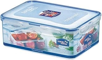 LOCK & LOCK Easy Essentials Food Storage lids/Airtight containers, BPA Free, Rectangle-88 oz-for Rice, Clear