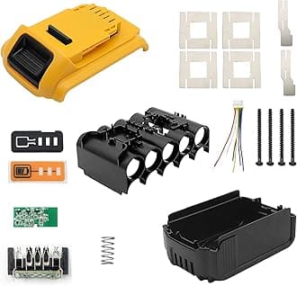 18V 20V 4.0Ah 5.0Ah 10-Cell 18650 Battery Case Parts Cover Replacement for Dewalt DCB200, DCB201, DCB203, DCB204, DCB205 Repair DIY Kit(No Battery Cell Included)