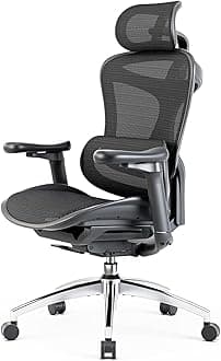 Doro C300 Office Chair, Desk Chair, Ergonomic, Telework, No Fatigue, Ergonomic Chair, Mesh Chair, 4 Levels of Adjustment, S-Backrest, Automatic Adaptability, Lumbar Support, 4D Interlocking